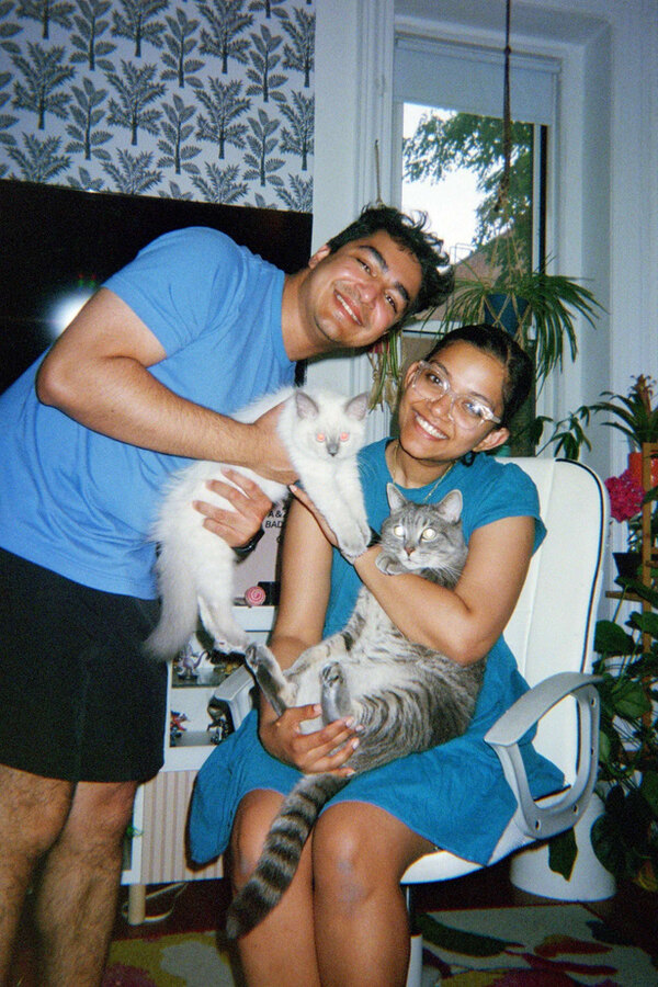 With family and cats