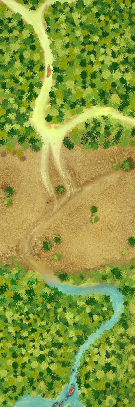Aerial illustration, patchwork fields